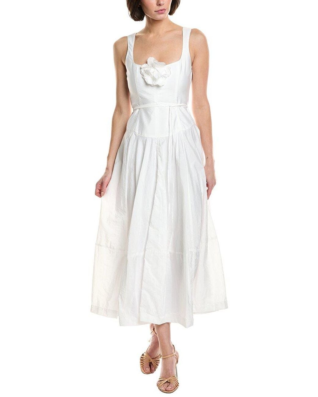 Cinq À Sept White Joisian Midi Dress