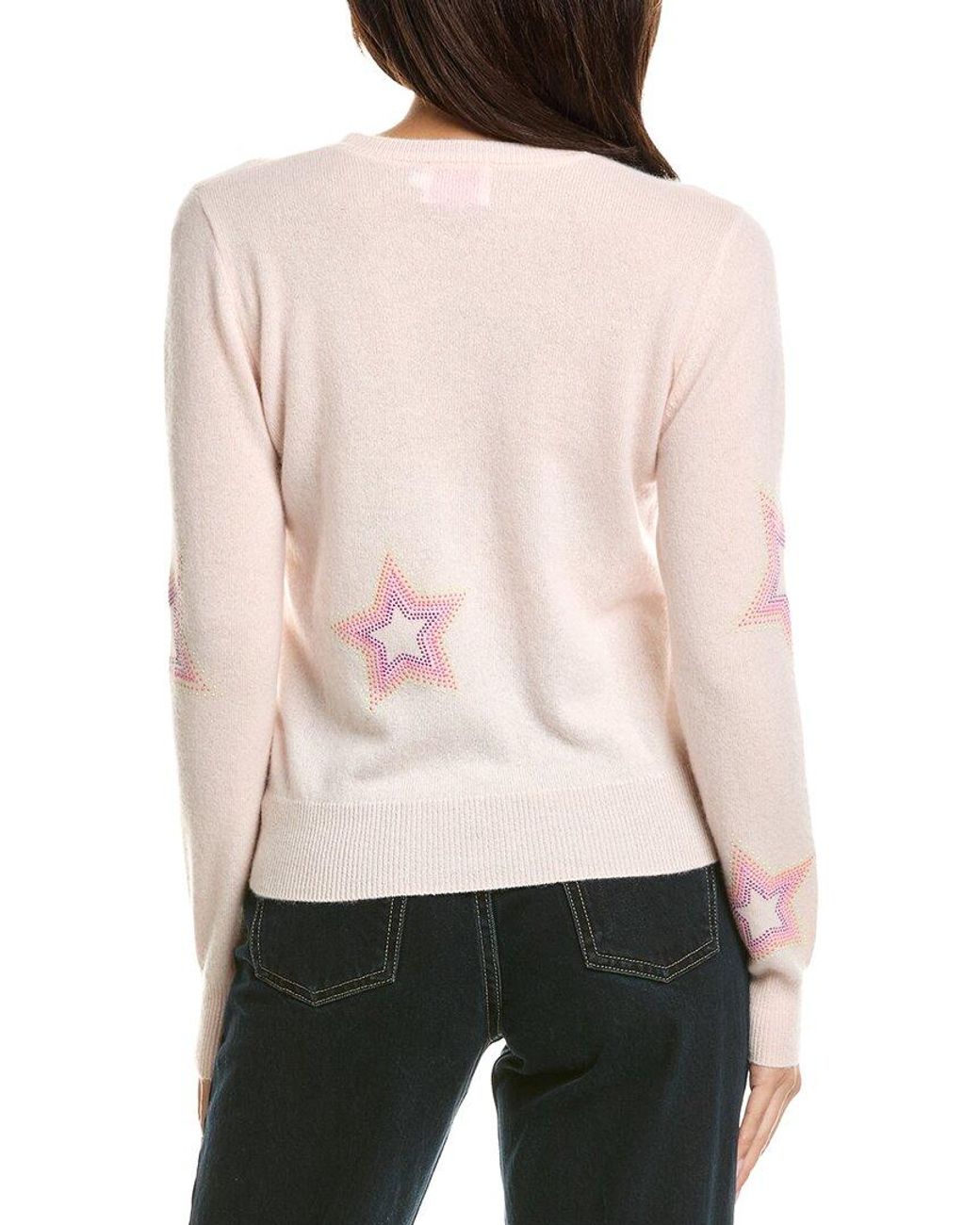 Brodie Cashmere Natural Star Dust Crewneck 100% Cashmere Sweater