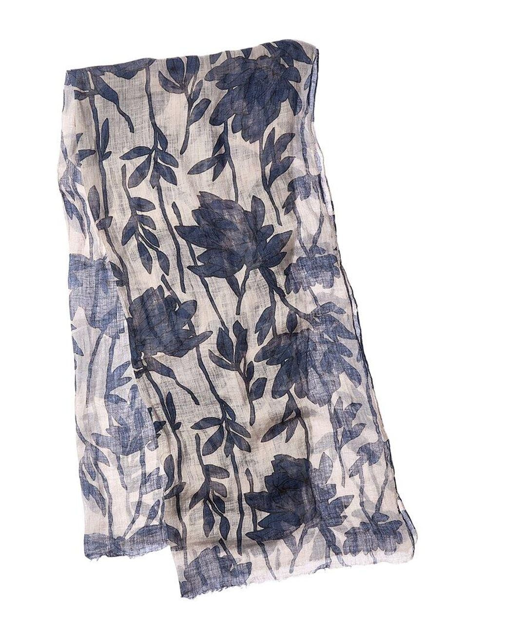Brunello Cucinelli Blue Linen Scarf