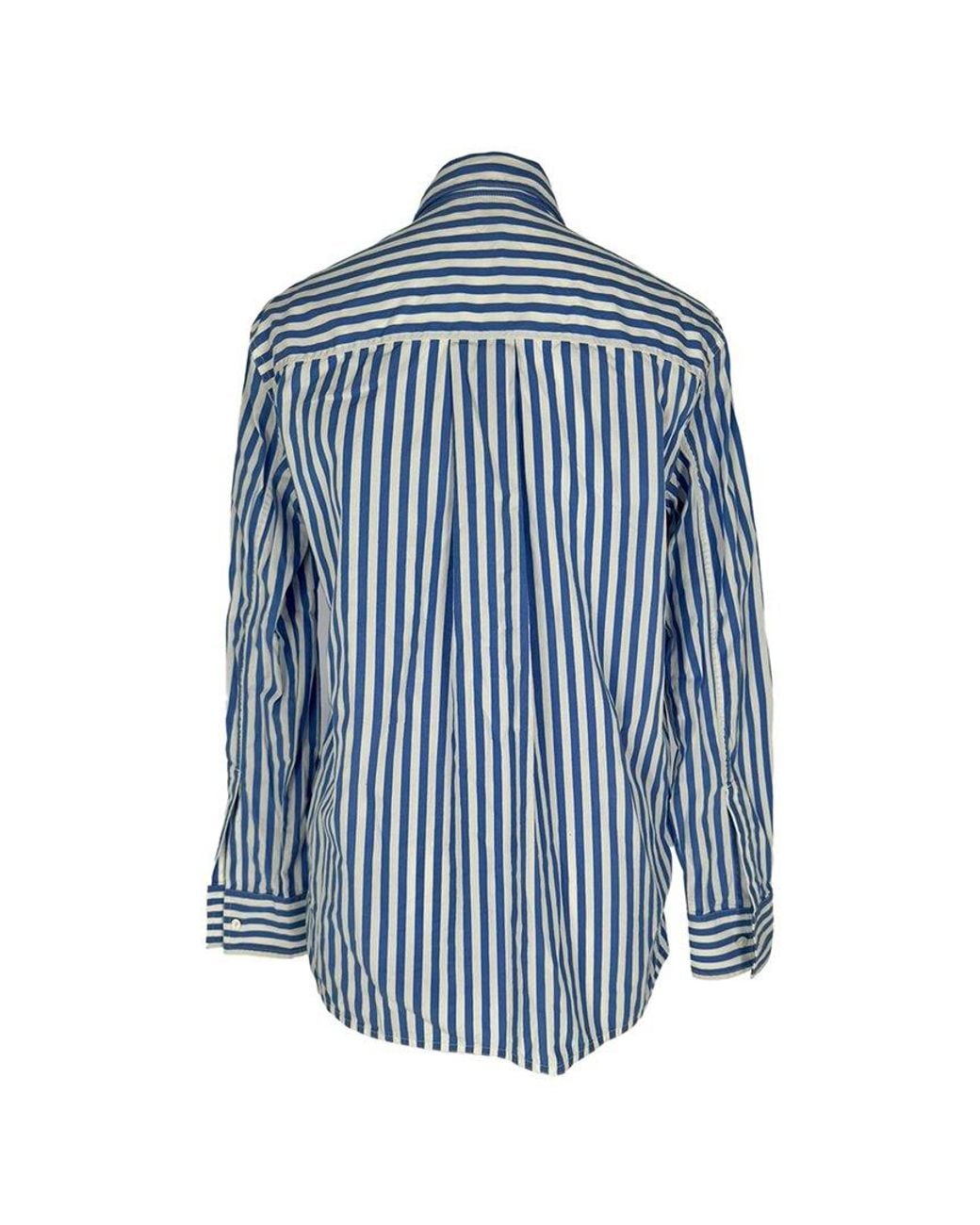 Céline Blue Button Down Stripes Blouse, Size Eu (Authentic Pre-Loved)