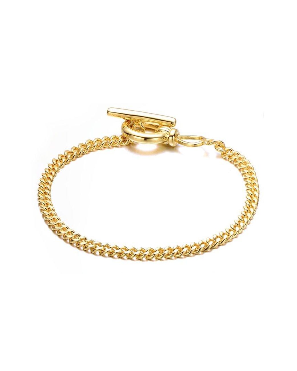 Rachel Glauber Metallic 14k Plated Link Chain Bracelet