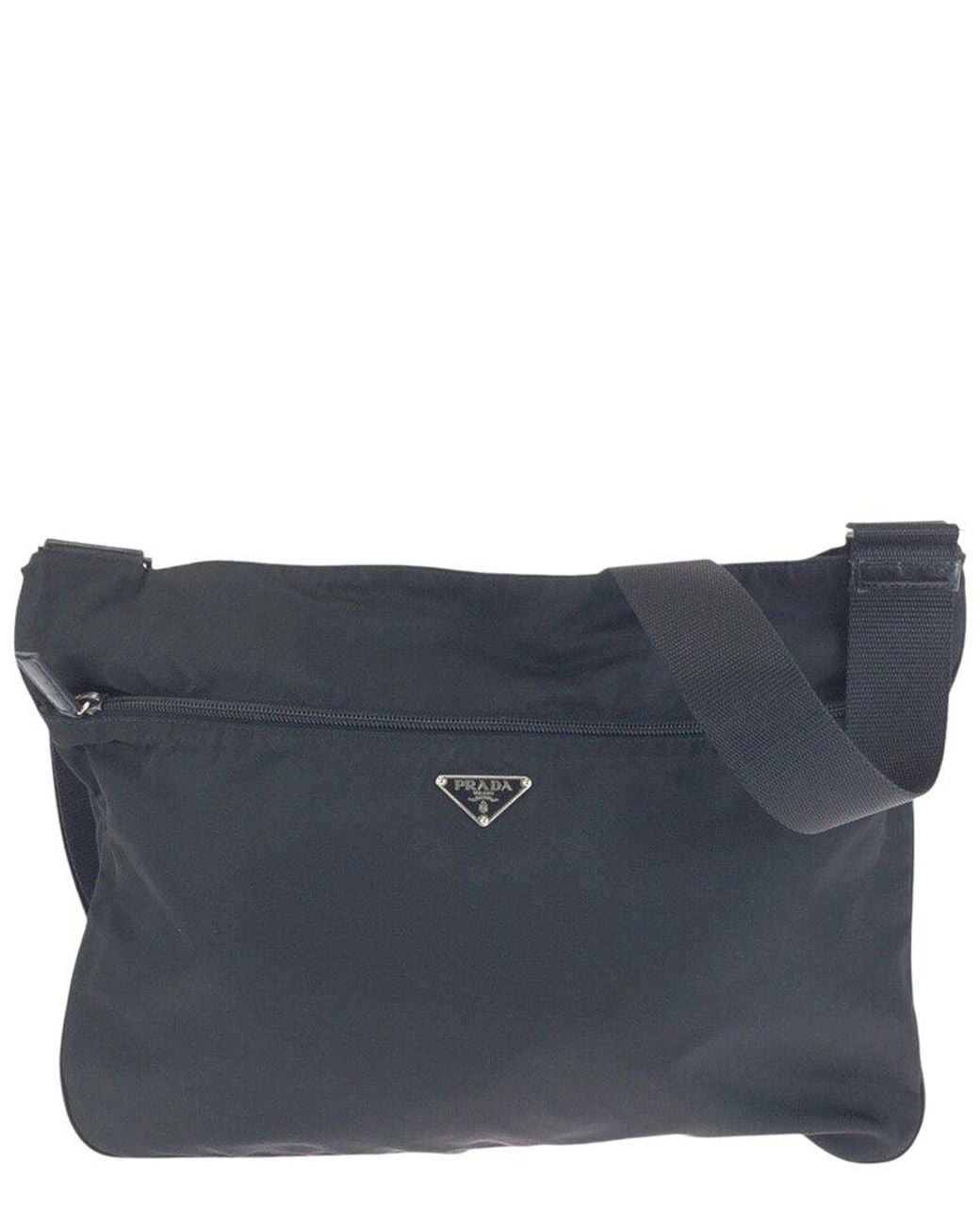 Prada Blue Tessuto Triangle Logo Shoulder Bag (Authentic Pre-Loved)