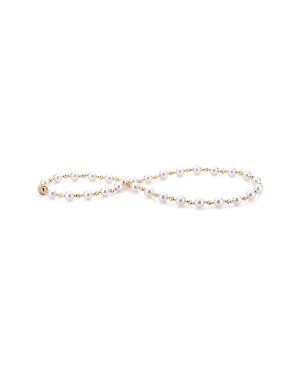 Pearls Metallic Brilliance 14k 7.5-8mm Pearl Necklace