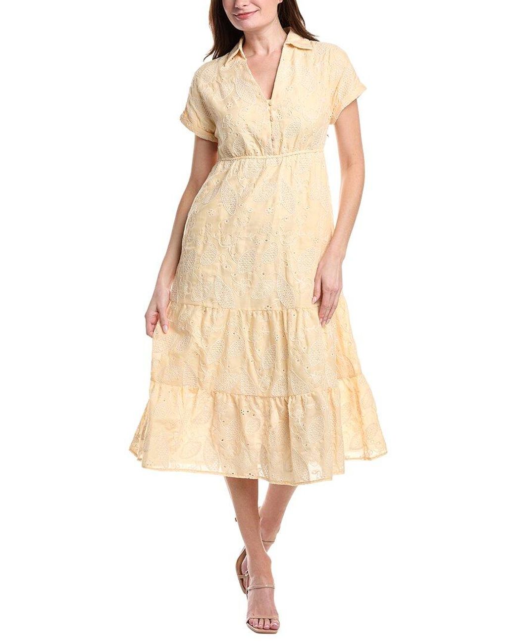 Sam Edelman Natural Leaf Print Shirtdress