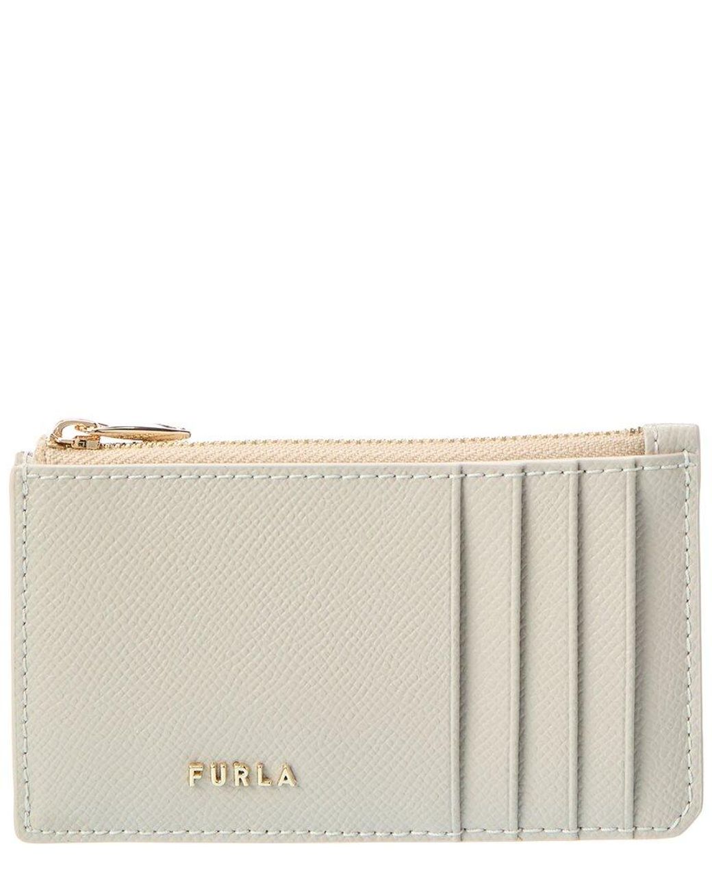 Furla Gray Classic Leather Card Case