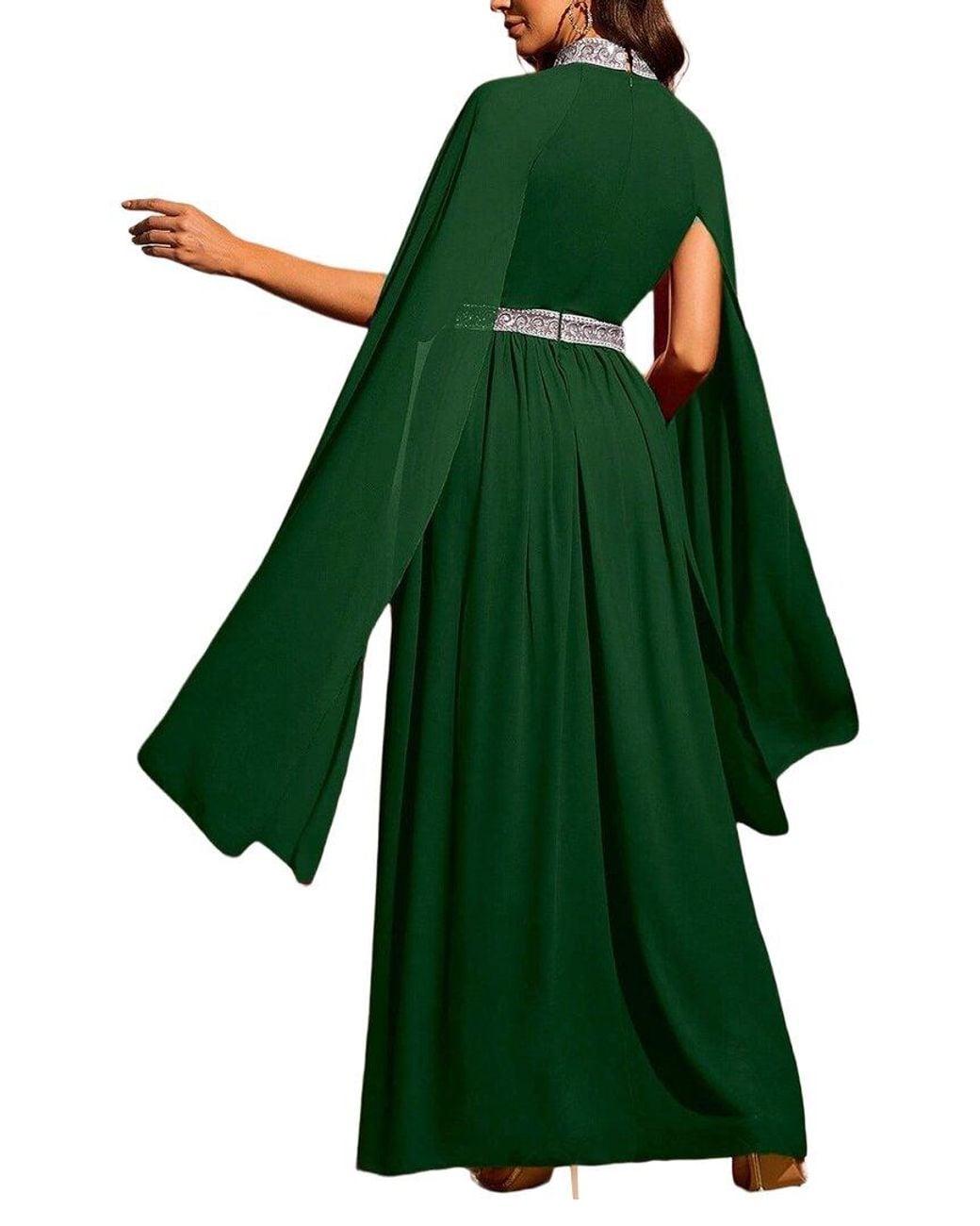 VIBI Green Embellished Maxi Dress