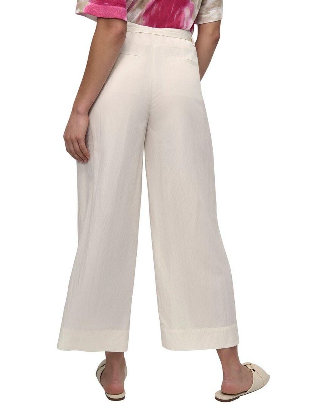 DKNY Natural Tie Waist Twill Pant