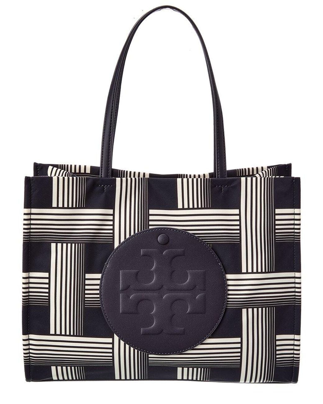Tory Burch Black Ella Small Printed Tote