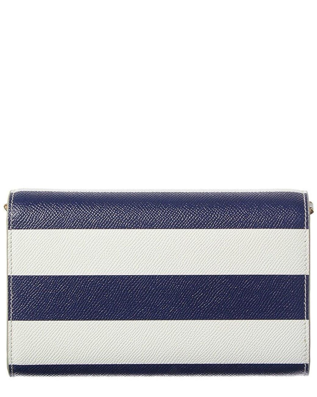 Dolce & Gabbana Blue Dg Mini Leather Wallet On Chain