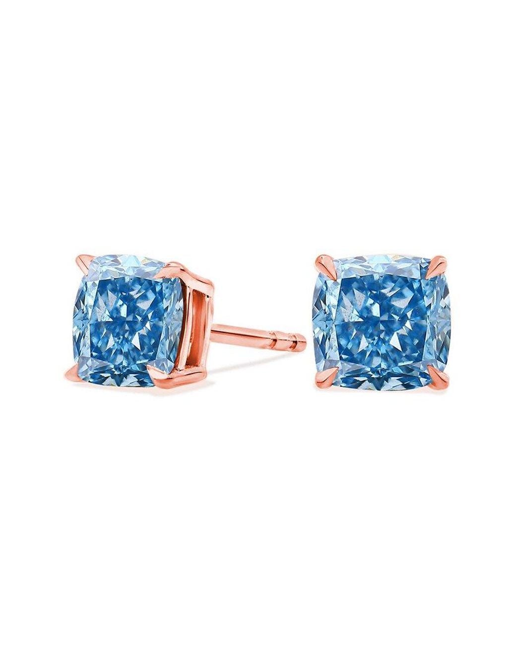 Amairah Blue 14K Rose 2.00 Ct. Tw. Lab-Grown Diamond Stud Earrings