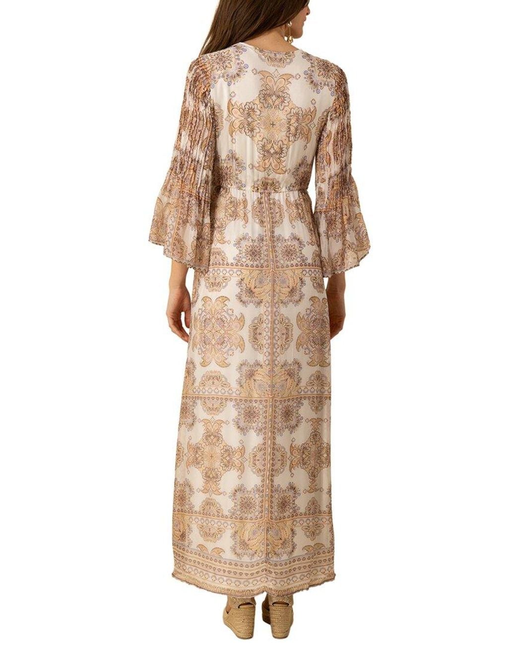 Hale Bob Natural Silk-Blend Mara Maxi Dress