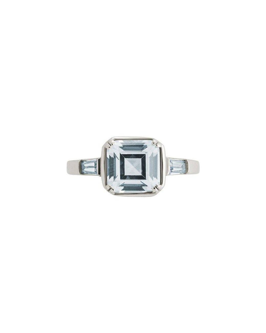 Sterling Forever White Cz Asscher Baguette Ring