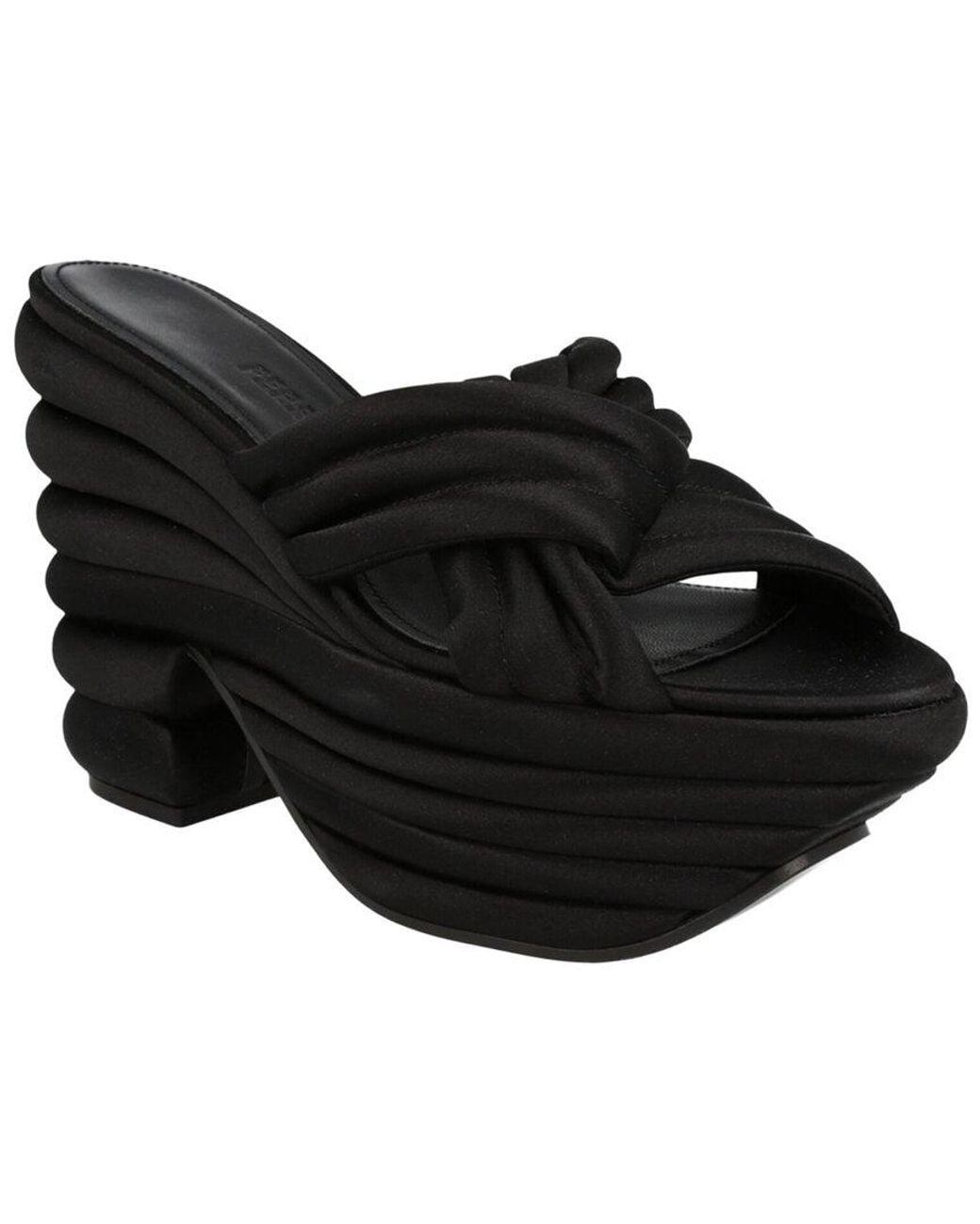 Ferragamo Black Rey Platform Sandal