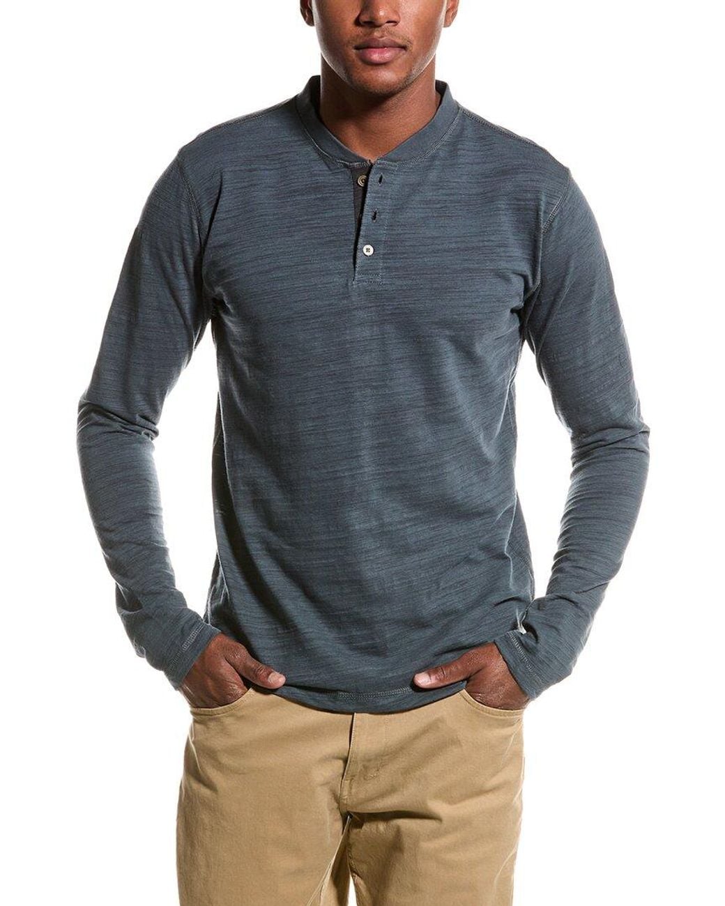 Vintage 1946 Blue Burnout Henley Shirt for men