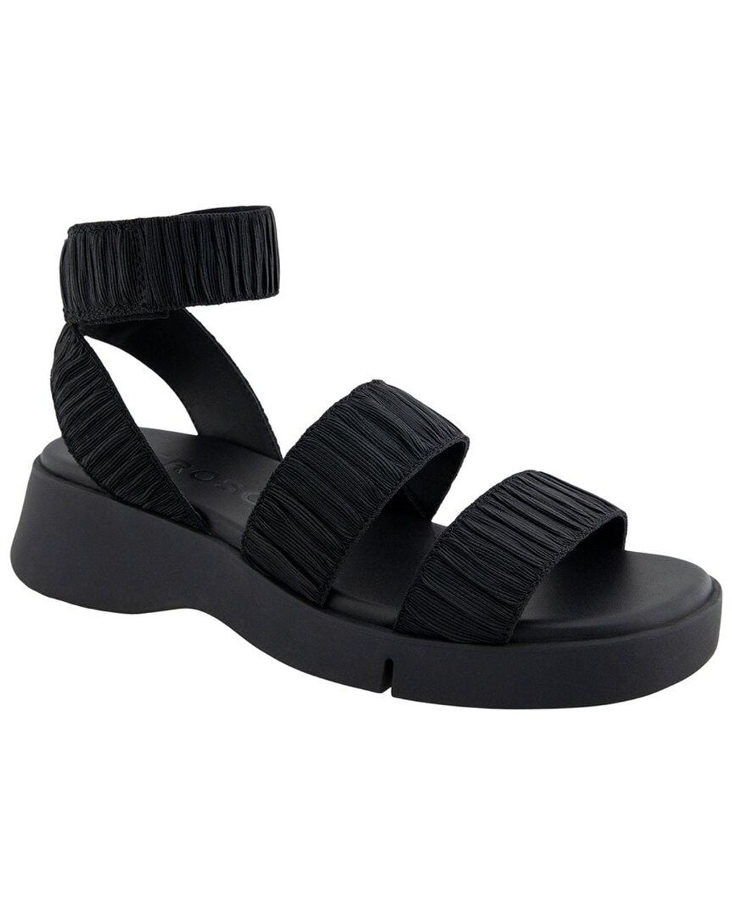 Aerosoles Black Fiona Flat Sandal