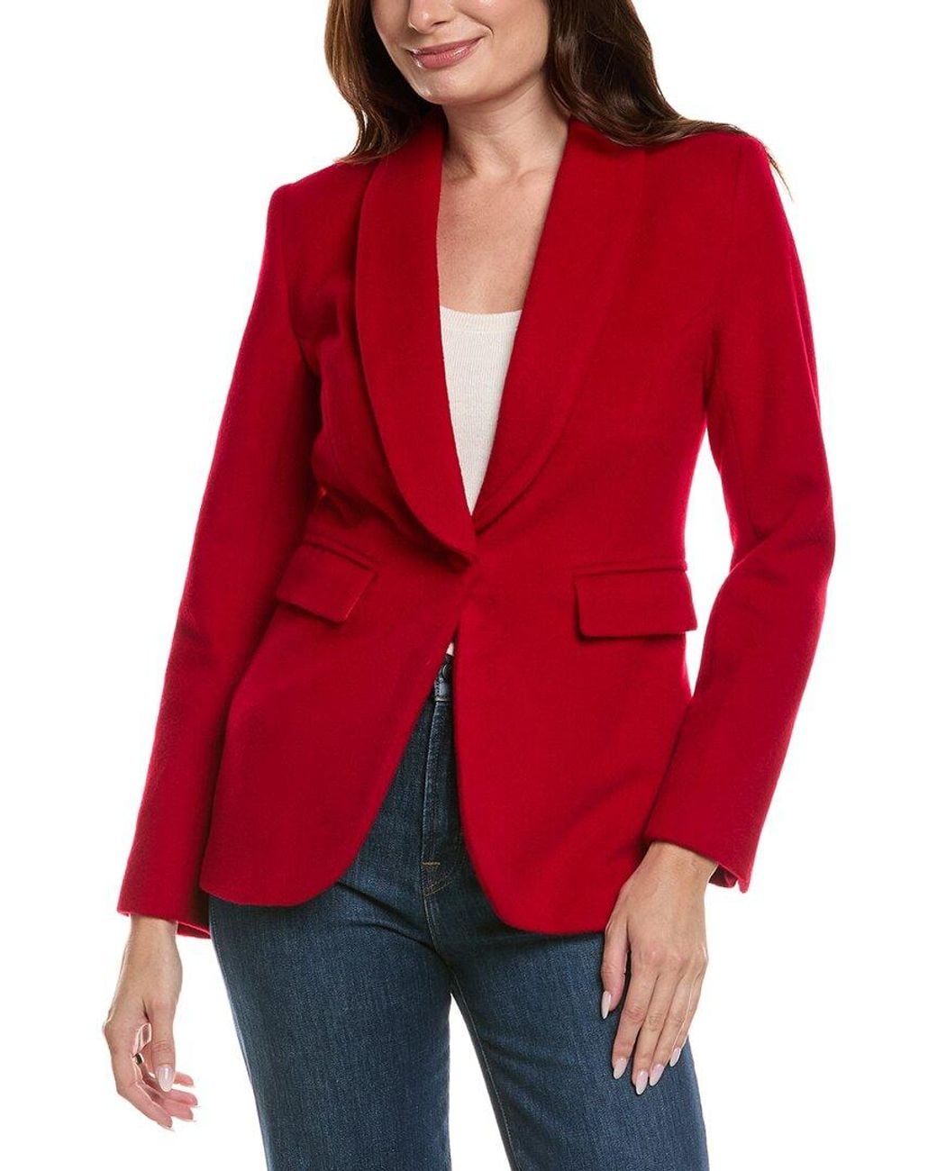 FLORA BEA NYC Red Charlene Wool Blazer