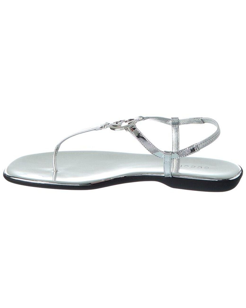 Gucci White Leather Sandal