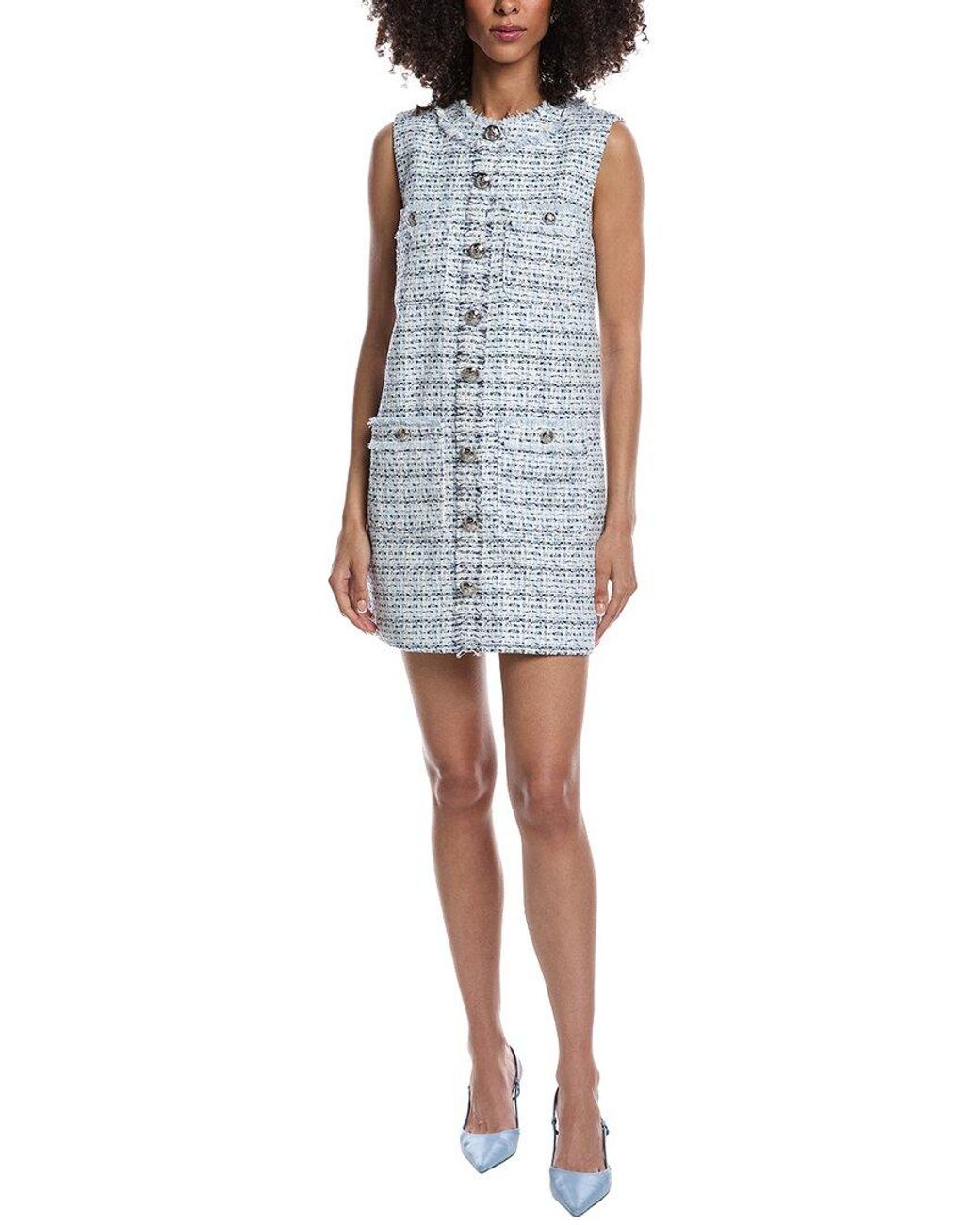 tyler boe Blue Alice Boucle Mini Dress