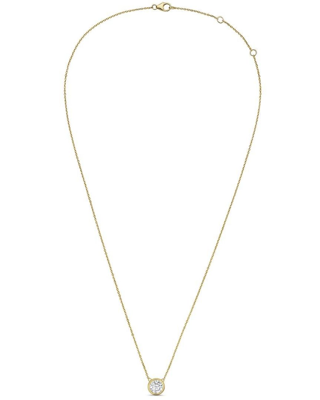 Diana M Metallic Diana M. 14K 12.00 Ct. Tw. Lab-Grown Diamond Pendant Necklace