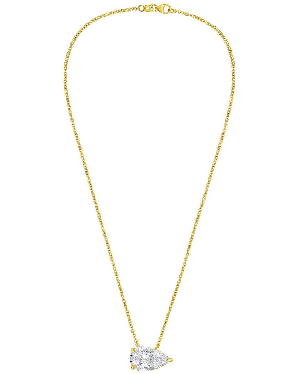 Diana M Metallic 14K 4.00 Ct. Tw. Lab-Grown Diamond Solitaire Pendant