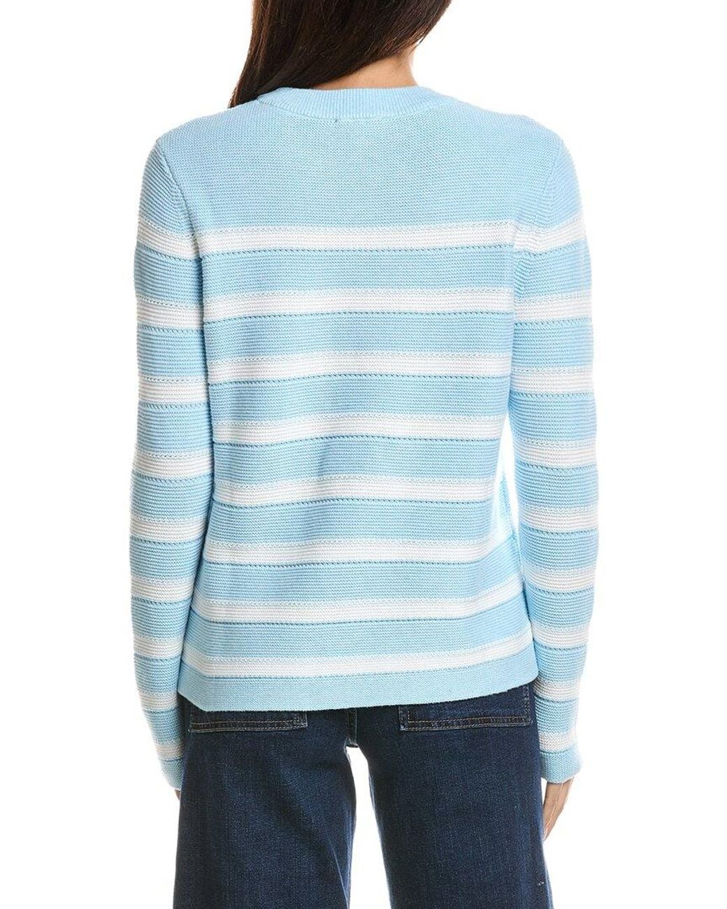 Forte Blue Stripe Crewneck Sweater