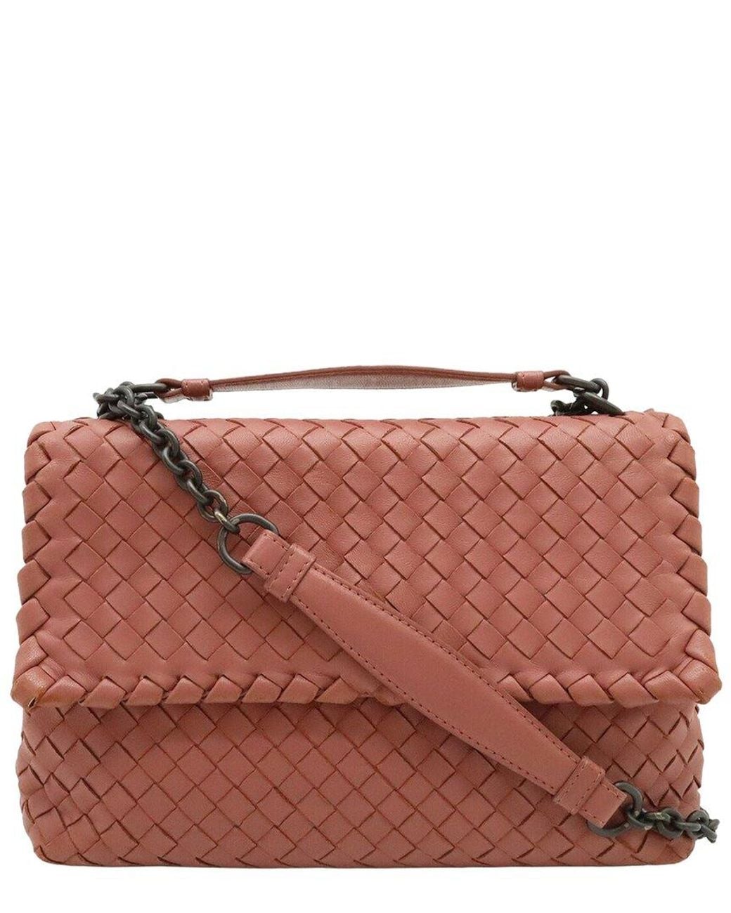Bottega Veneta Red Olympia Intrecciato Small Shoulder Bag (authentic Pre-loved)