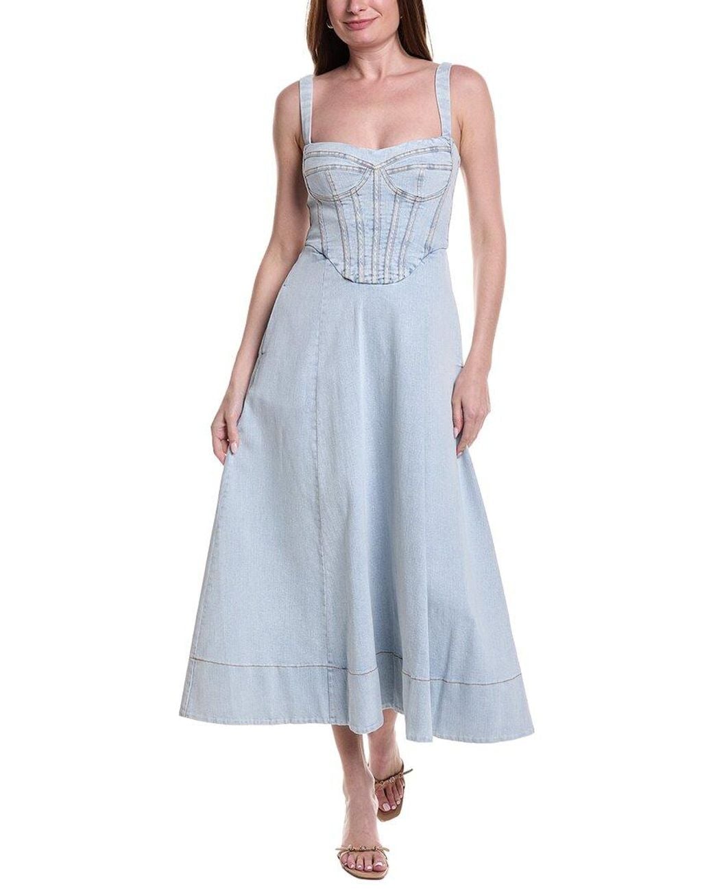 Bardot Blue Lilah Denim Midi Dress