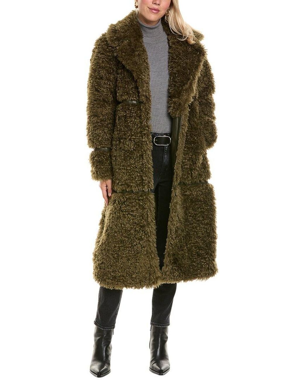 Badgley Mischka Kalgan Lux Coat in Green Lyst