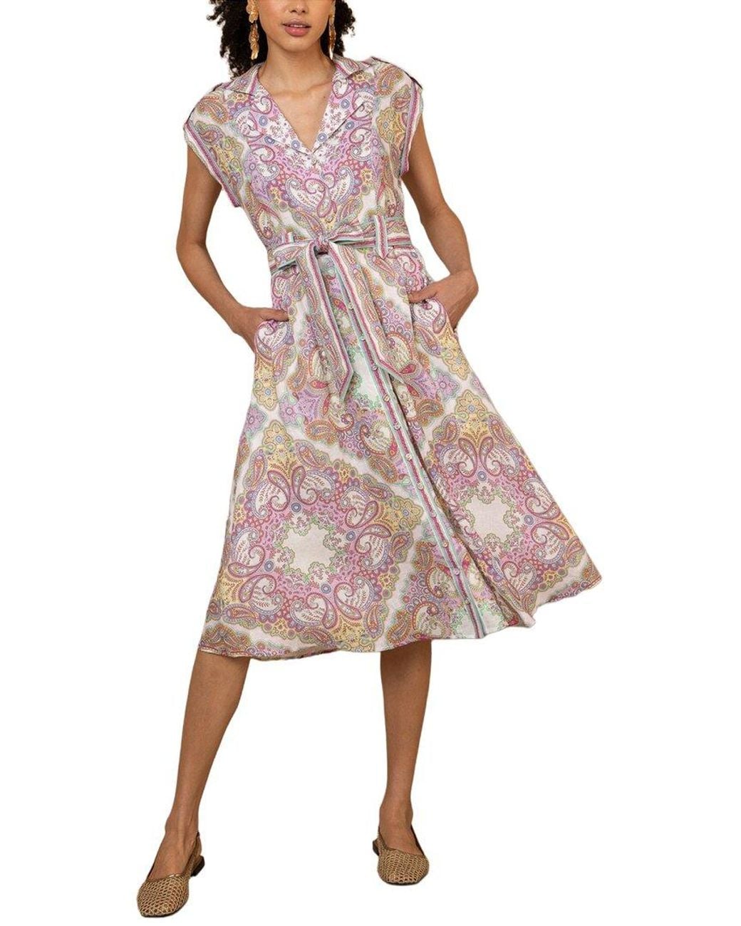 Hale Bob Pink Priscilla Midi Dress