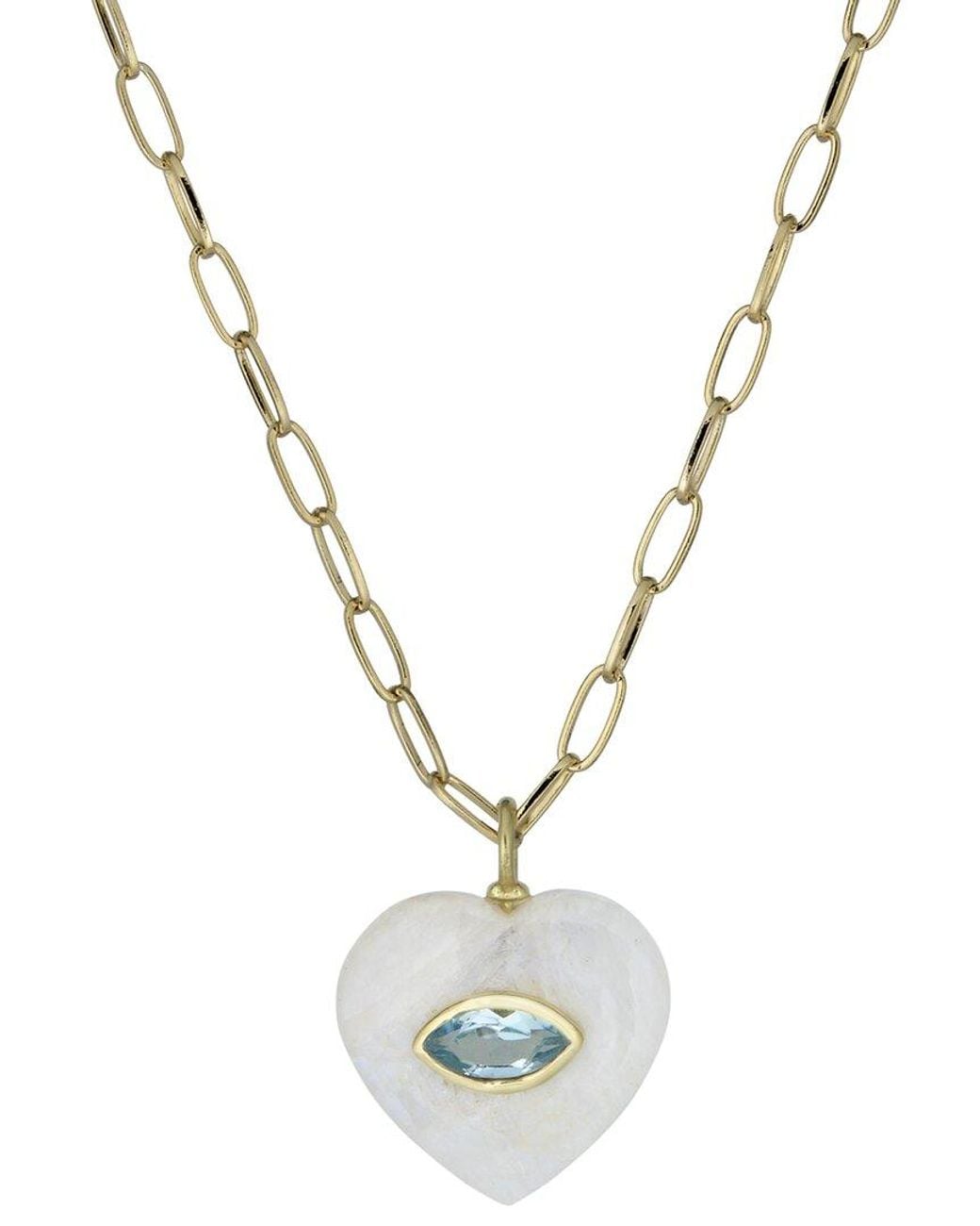 Rachel Reinhardt Jewelry Metallic 14K Plated Moonstone/ Topaz Necklace