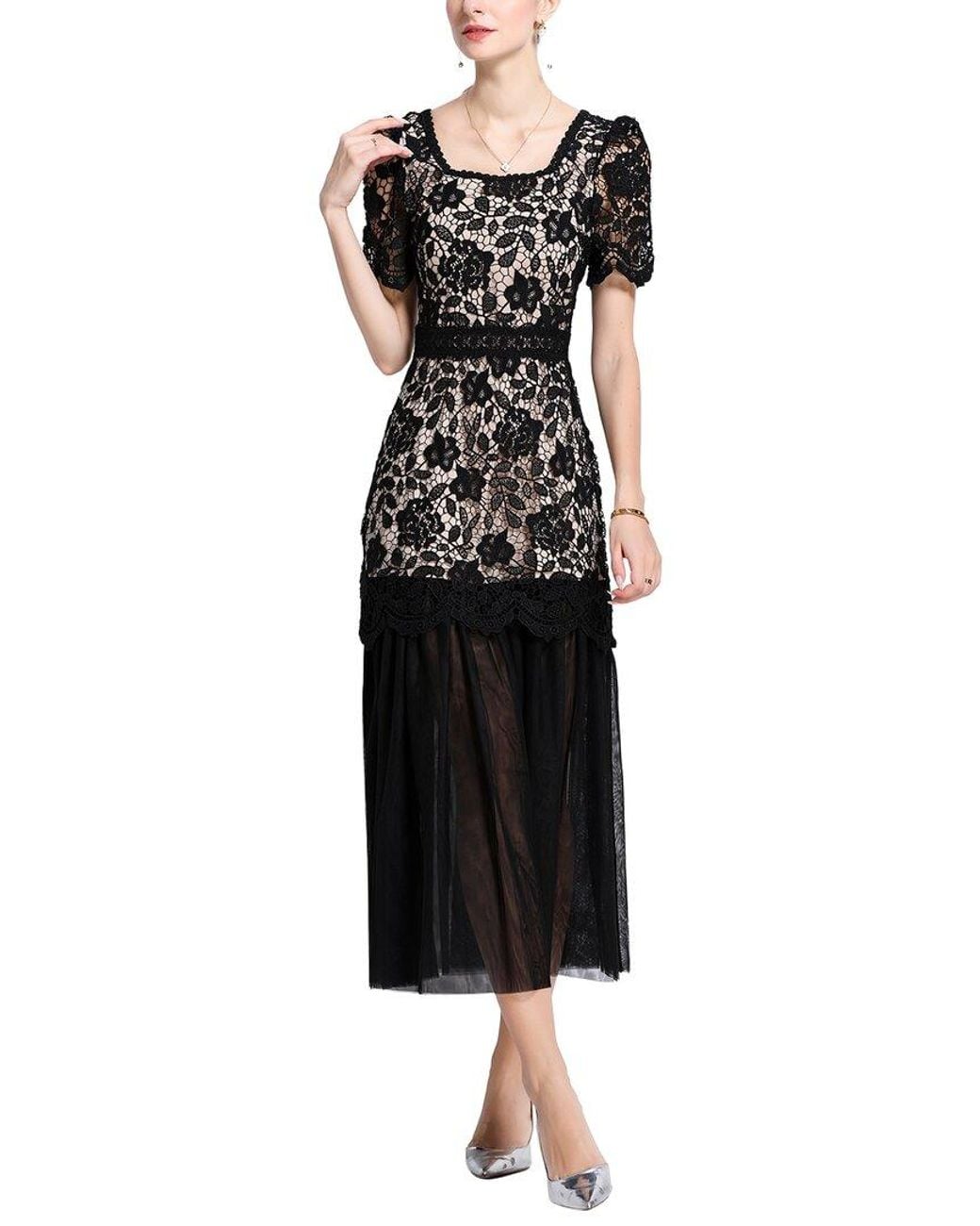 Kaimilan Black Midi Dress