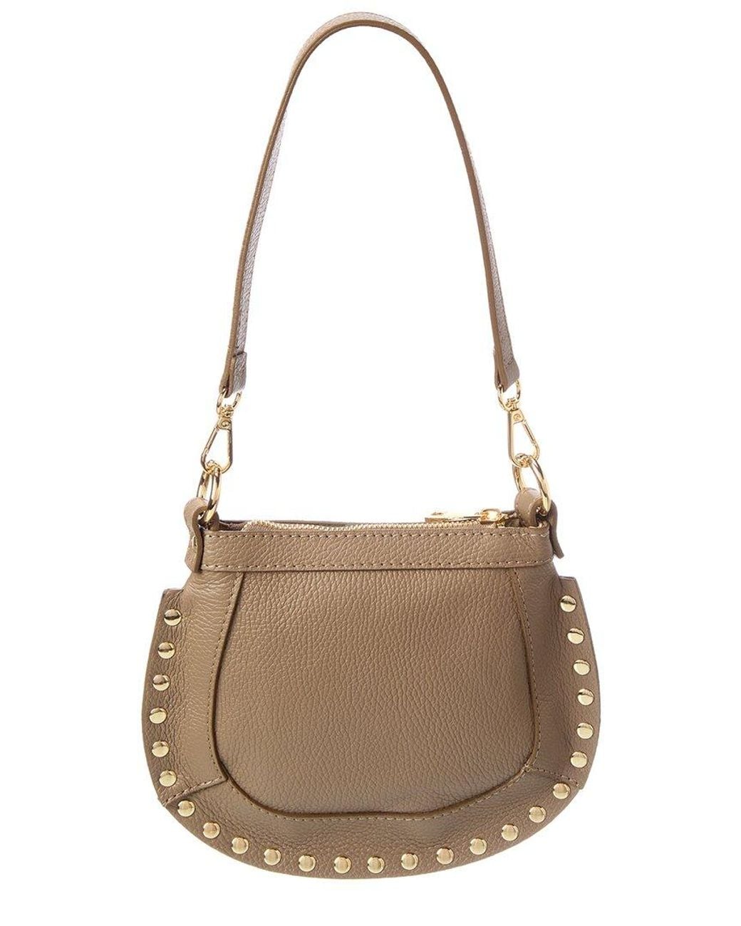 Isabella Rossetti Gray Riley27 Leather Shoulder Bag