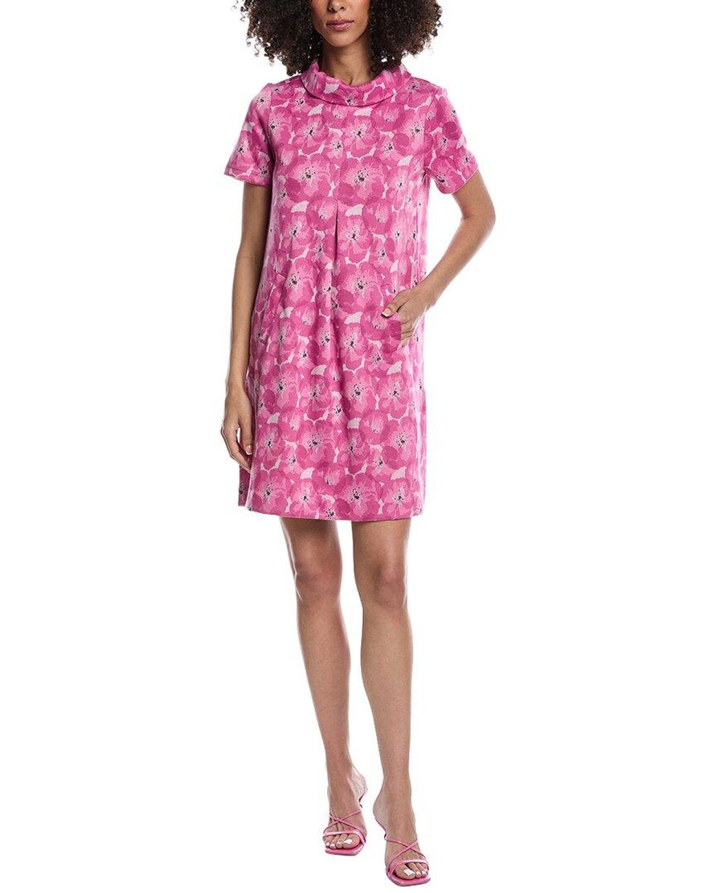 tyler boe Pink Kristen Inverted Pleat Jacquard Mini Dress