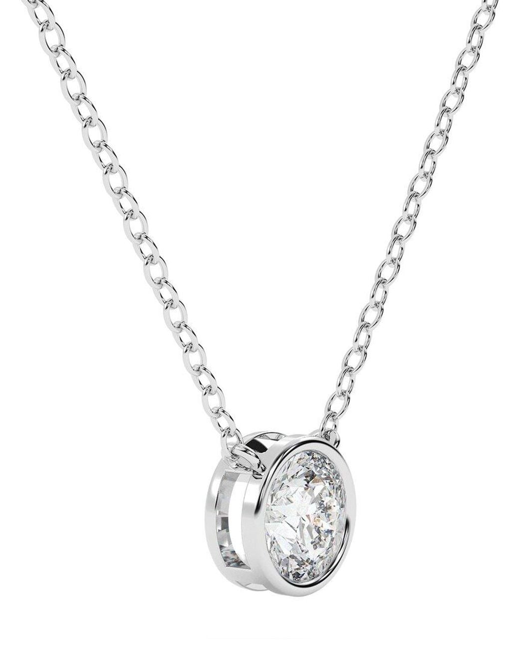 Lab Grown Diamonds Metallic 14K 0.50 Ct. Tw. Lab-Grown Diamond Necklace