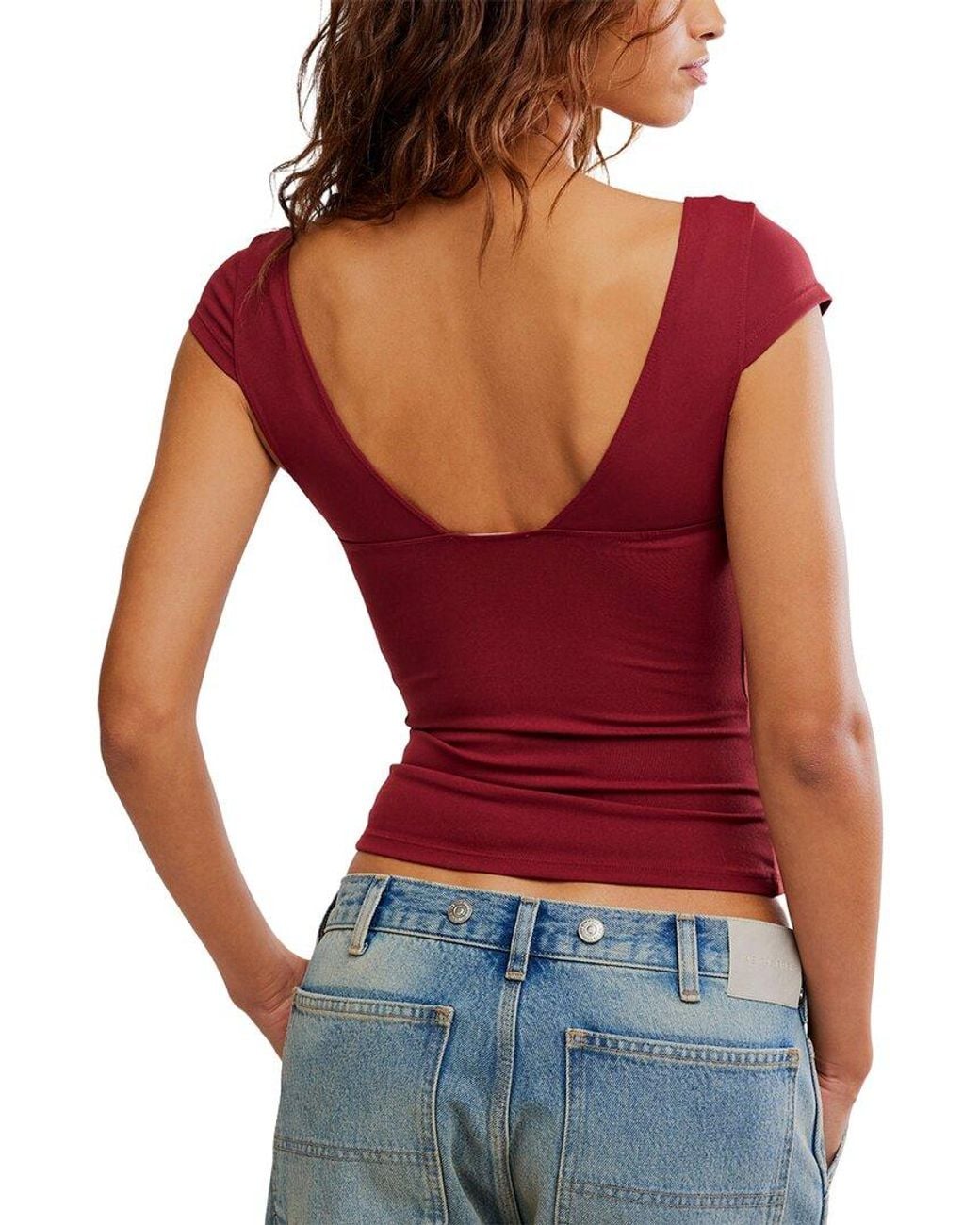 Free People Red Duo Corset Top