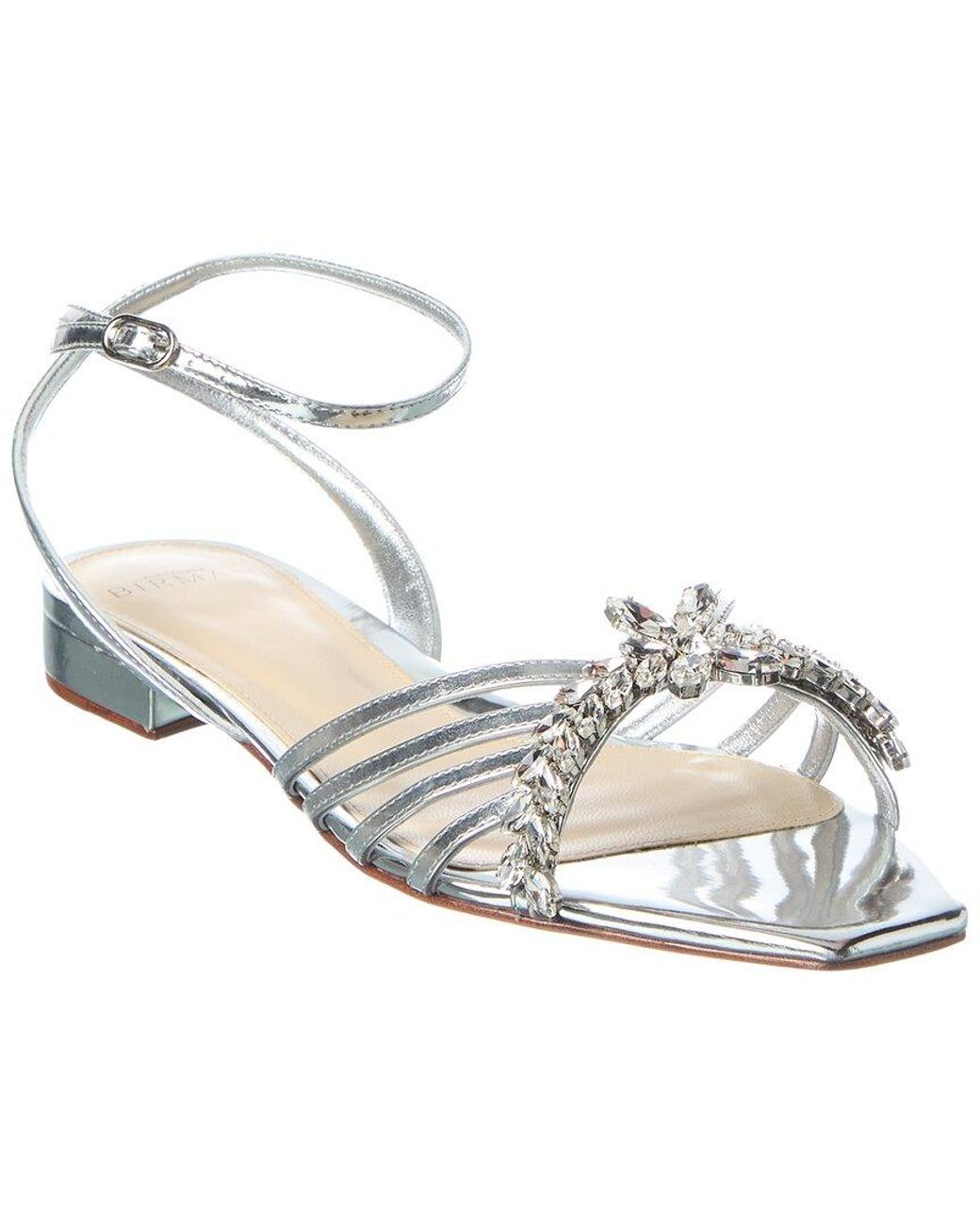 Alexandre Birman White Iggy Crystals Leather Flat