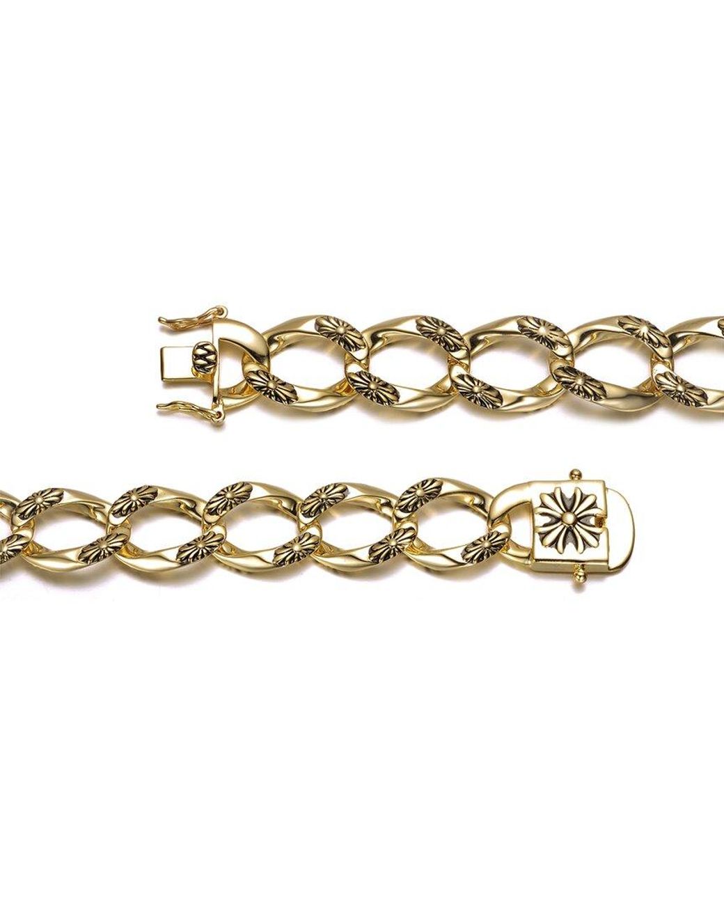 Rachel Glauber Metallic 14K Plated Link Chain Bracelet for men