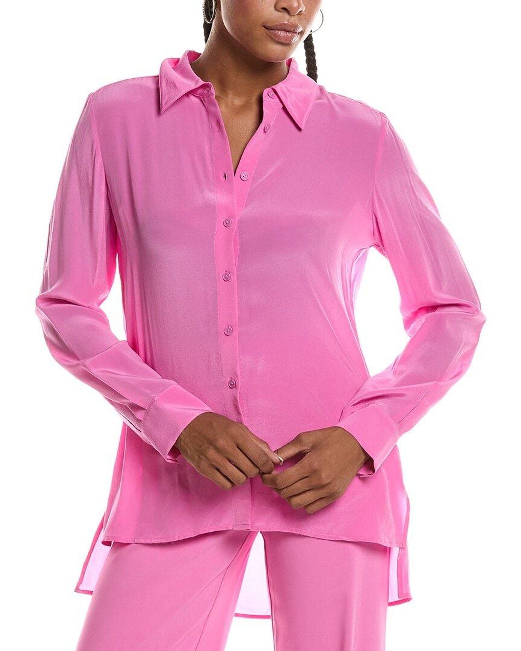 Diane von Furstenberg Pink Ellie Silk Blouse