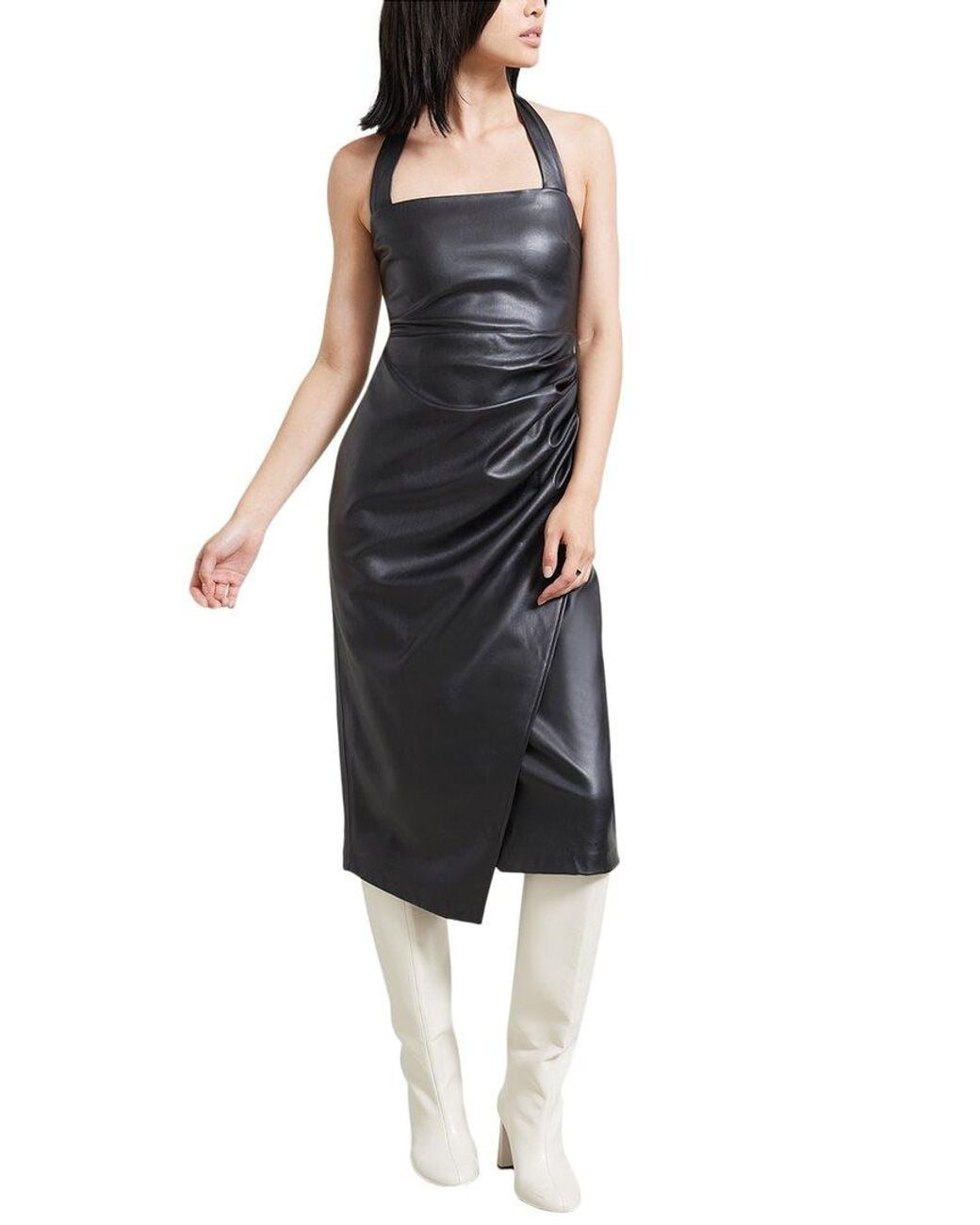 MODERN CITIZEN Black Lenu Square Neck Halter Top