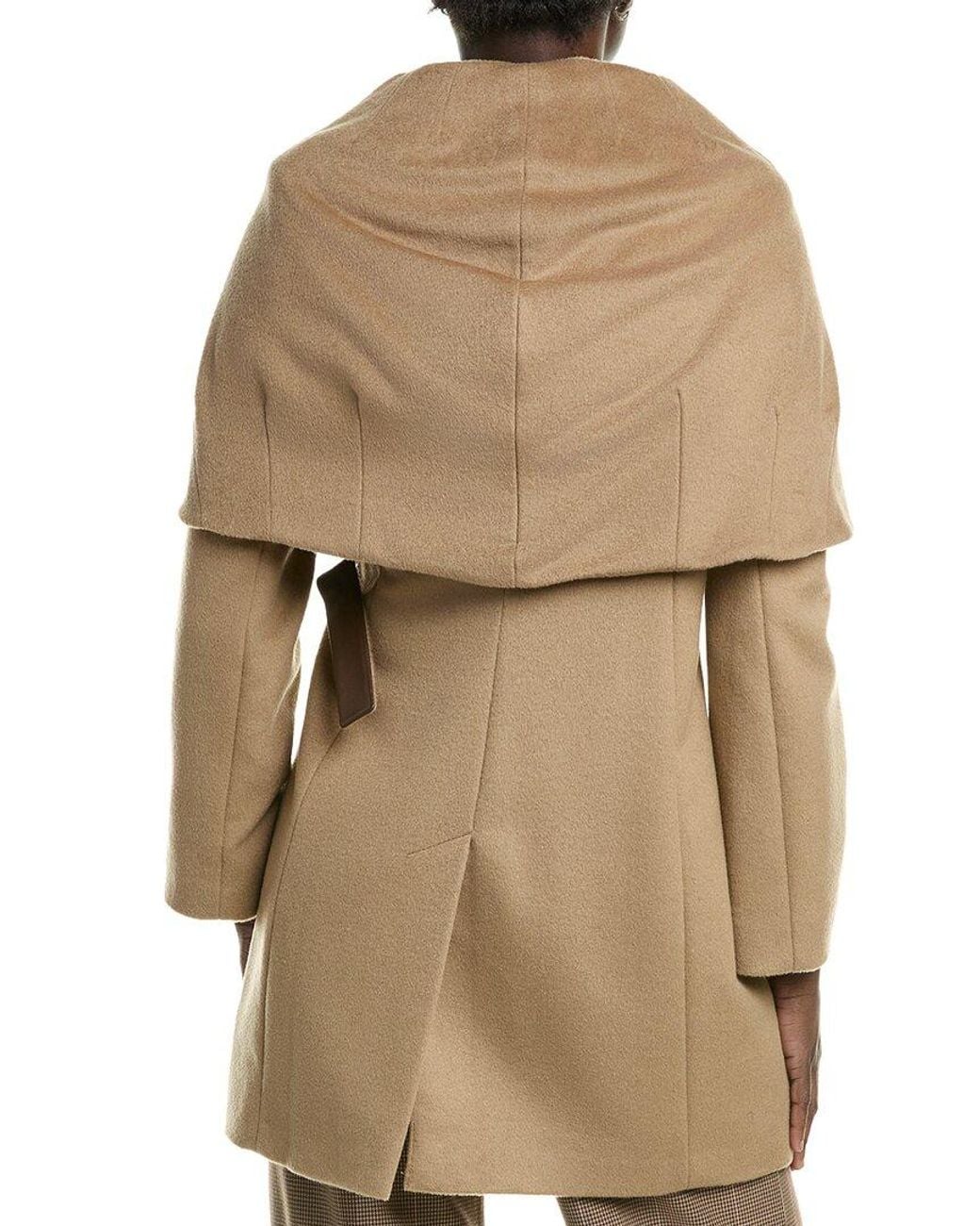 Via Spiga Natural Wool-Blend Hooded Coat