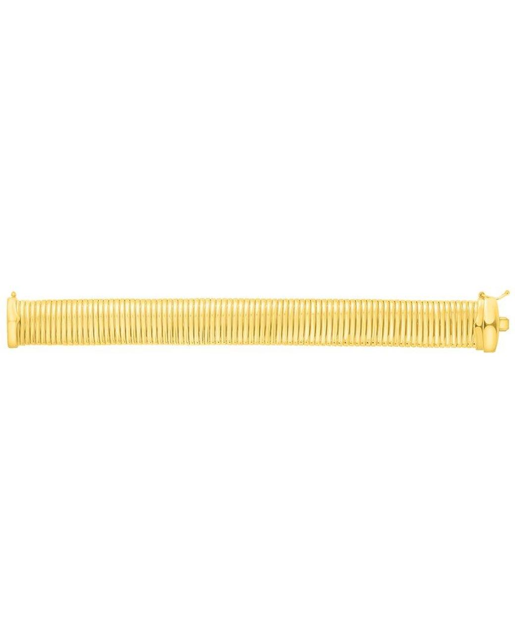 Italian Gold Over Silver Metallic 14K Tubogas Bracelet