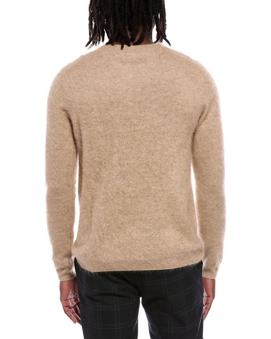 Autumn Cashmere Natural Brushed 100% Cashmere Crewneck Sweater for men