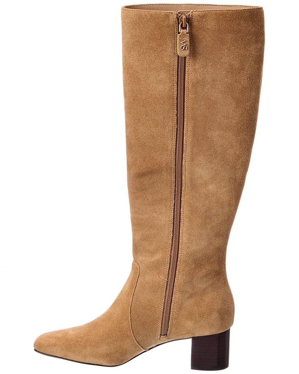 Stuart Weitzman Brown Kels Zip Suede Knee-High Boot