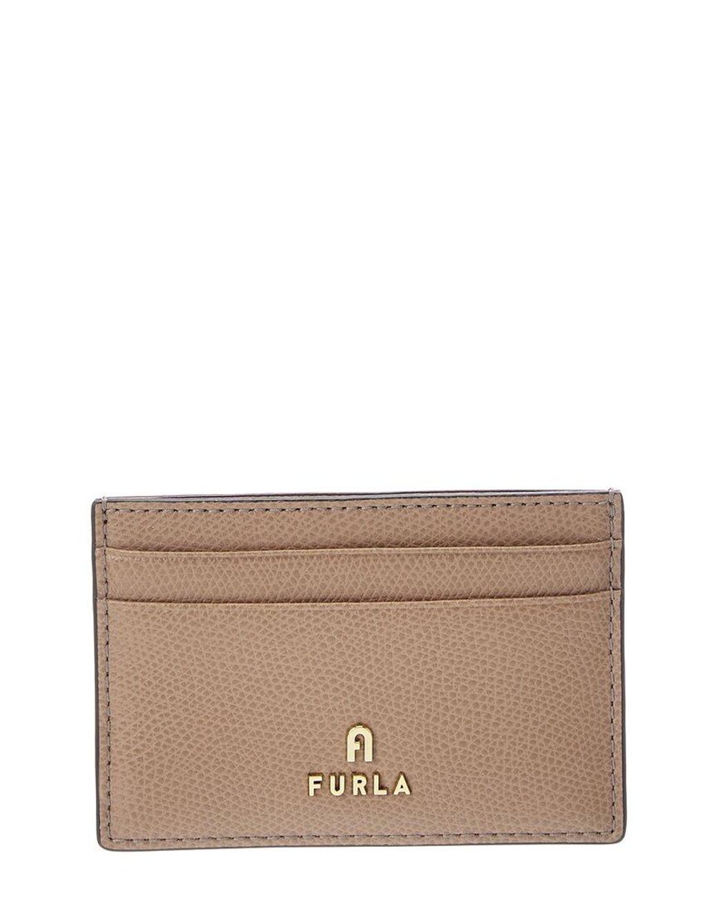 Furla Brown Camelia Leather Card Case
