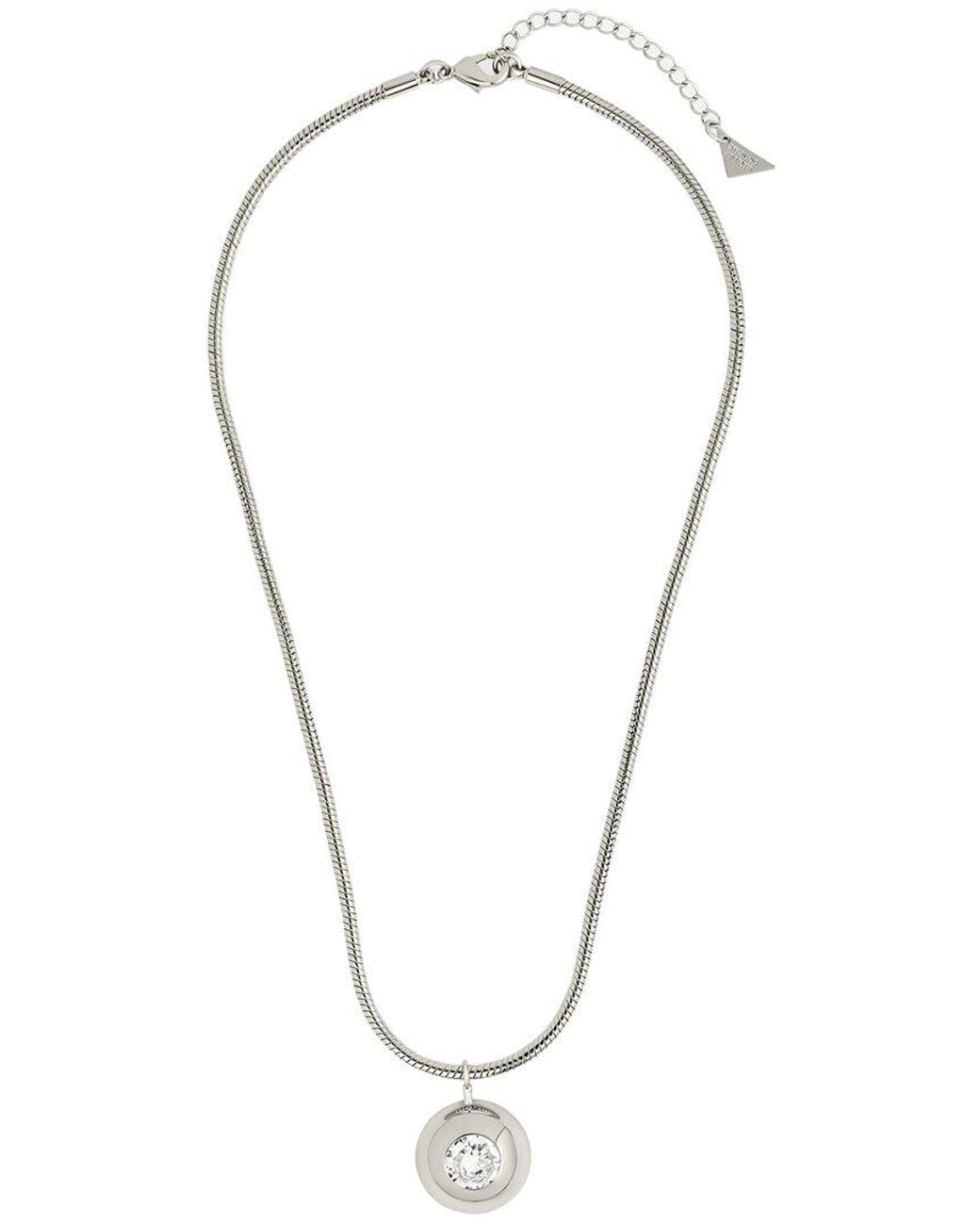Sterling Forever Metallic Cz Zora Dome Pendant Necklace
