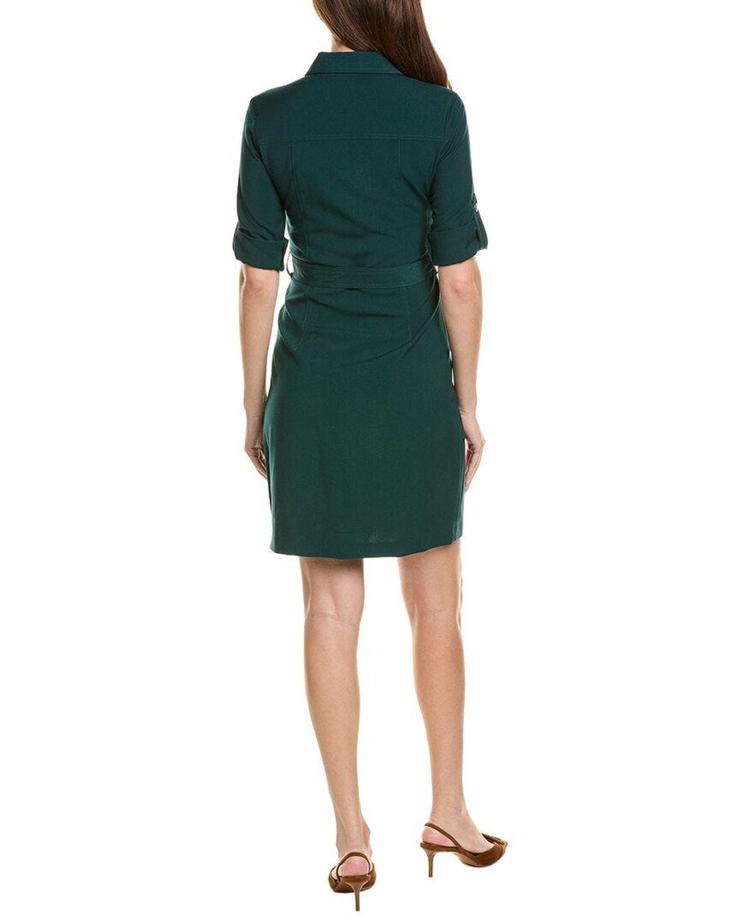 Sharagano Green Short Sleeve Shirtdress