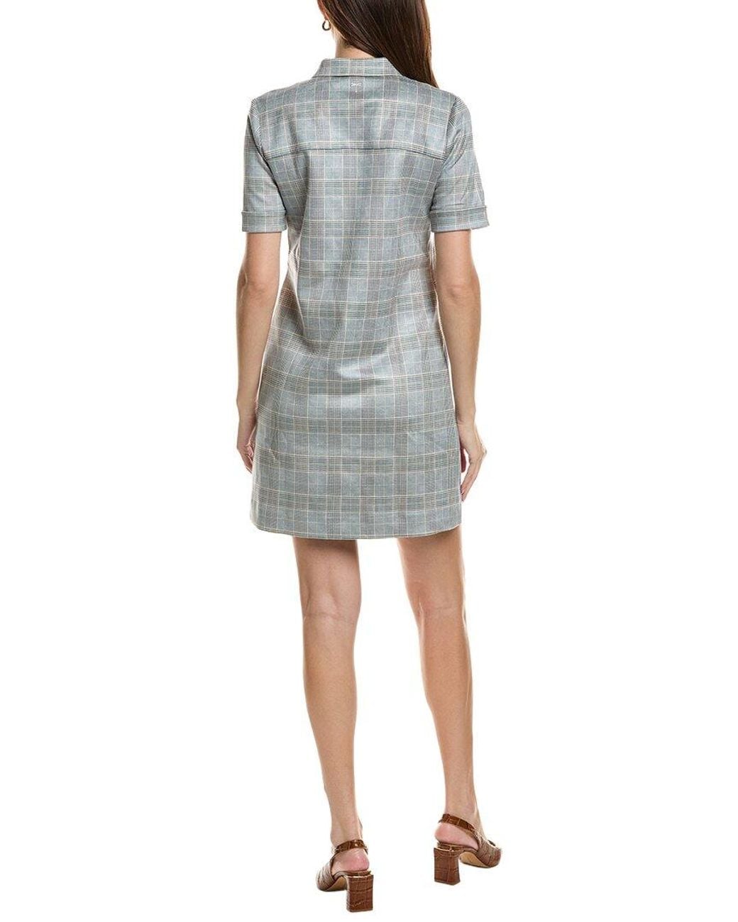 tyler boe Blue Casey Knit Plaid Dress