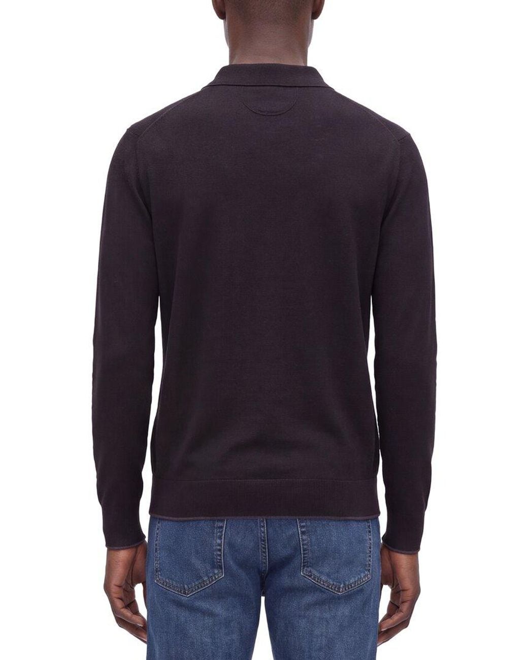 Raffi Blue Jersey Polo Sweater for men