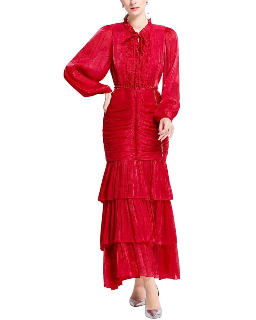 Kaimilan Red Midi Dress