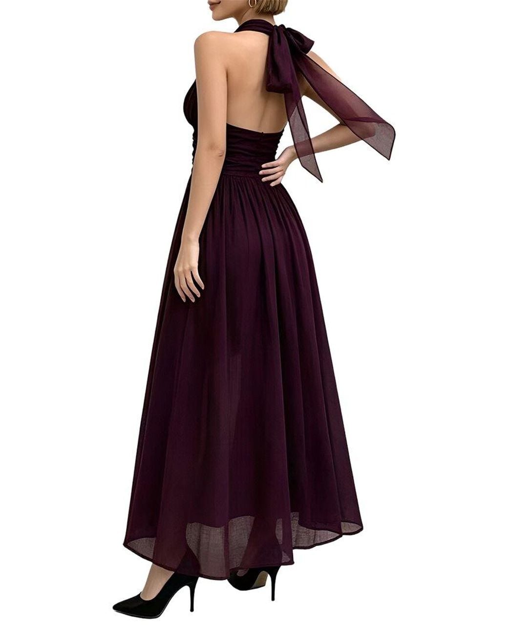 Linda Charm Purple Sleeveless Maxi Dress